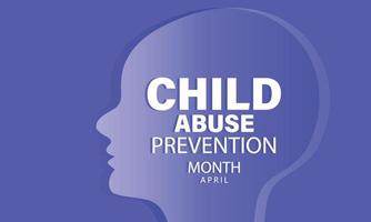 April is  National Child abuse prevention and awareness month. Template for background, banner, card, poster vector