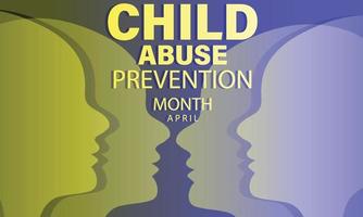 April is  National Child abuse prevention and awareness month. Template for background, banner, card, poster vector