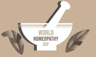 World Homeopathy day. Template for background, banner, card, poster vector