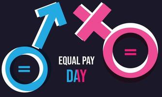 Equal Pay Day. Template for background, banner, card, poster vector