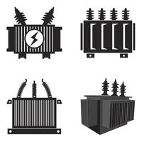 high voltage electrical transformer icon vector