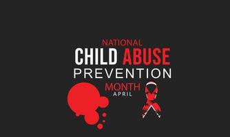 April is  National Child abuse prevention and awareness month. Template for background, banner, card, poster vector