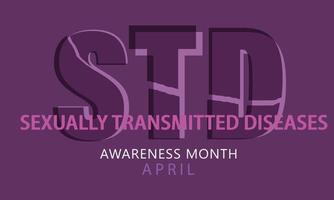 April is Sexually Transmitted diseases  Awareness Month. Template for background, banner, card, poster vector