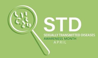 April is Sexually Transmitted diseases  Awareness Month. Template for background, banner, card, poster vector