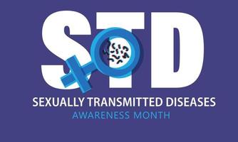 April is Sexually Transmitted diseases  Awareness Month. Template for background, banner, card, poster vector