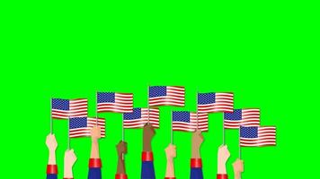 Happy  Independence Day of America All Race Hold Flag video