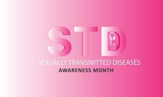 April is Sexually Transmitted diseases  Awareness Month. Template for background, banner, card, poster vector