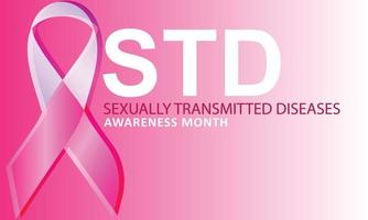 April is Sexually Transmitted diseases  Awareness Month. Template for background, banner, card, poster vector