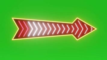 Animated video of arrow lights moving from back to front against a green screen background