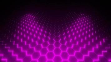 Animated video of colorful hexagon lights on a black background