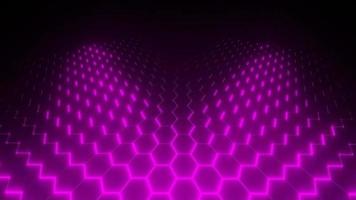 Animated video of colorful hexagon lights on a black background