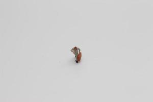 a close up of a miniature figure of an office worker photo