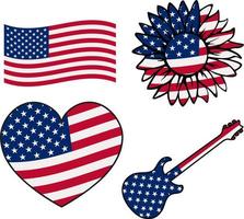 America patriótico diseño. 4to de julio patriótico símbolos girasol . independencia día símbolo con nosotros bandera. vector