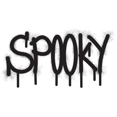 Graffiti spooky text with black spray paint