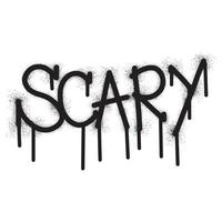 Graffiti scary text with black spray paint vector