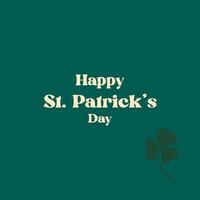 Happy St.Patrick s day text on green background with leaf clover vector