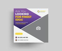 Corporate social media Post square banner for your business advertising improvement design template vector