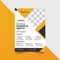 Design Of The Business Stylish Flyer Template Layout With Elegant Style With Vibrant Yellow And Black Dynamic Geometrical Shapes, vector