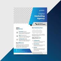 Design Of Gradiant Cyan Themed Corporate Business Flyers For Digital Marketing. vector