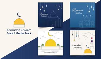 Ramadán kareem social medios de comunicación colección 2 vector