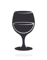 Silhouette of a glass with wine. Glass goblet of alcohol drink. Isolated  pattern on white background vector