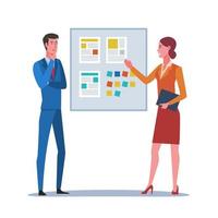 Office workers discussing a project vector