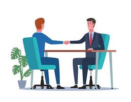 Businessman shaking hands. Successful negotiation or agreement vector