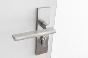 Handle steel knob on the door photo