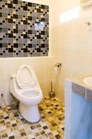 Toilet bowl in a modern bathroom ,flush toilet clean bathroom photo