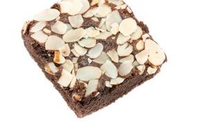 chocolate walnut brownies on white background photo