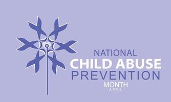 April is  National Child abuse prevention and awareness month. Template for background, banner, card, poster vector