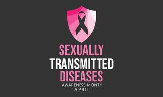 April is Sexually Transmitted diseases  Awareness Month. Template for background, banner, card, poster vector