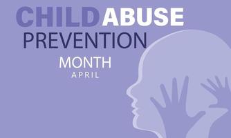 April is  National Child abuse prevention and awareness month. Template for background, banner, card, poster vector