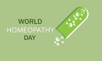 World Homeopathy day. Template for background, banner, card, poster vector