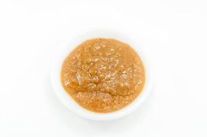 salsa maní salsa en blanco antecedentes foto