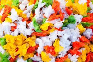 Pile candy and taffy sweets with colorful for background photo