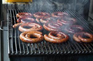 Sai Aua Notrhern Thai Spicy Sausage on grill  ,Chiang Mai , Thailand photo