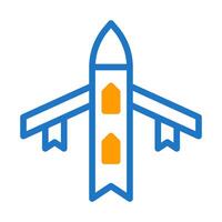 airplane icon duotone blue orange style military illustration vector army element and symbol perfect.