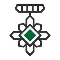 Insignia icono duotono gris verde estilo militar ilustración vector Ejército elemento y símbolo Perfecto.