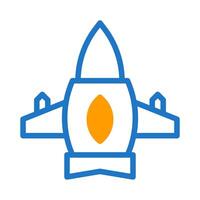 airplane icon duotone blue orange style military illustration vector army element and symbol perfect.