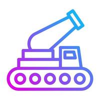 cañón icono degradado púrpura estilo militar ilustración vector Ejército elemento y símbolo Perfecto.