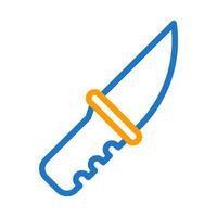 cuchillo icono duocolor azul naranja estilo militar ilustración vector Ejército elemento y símbolo Perfecto.