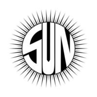 Sun with typography vector clip art