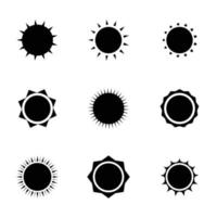 Set of Sun isolated on white background vector