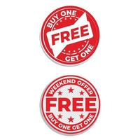 Free vector buy one get one free red and white sale banner