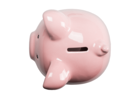 rosado cerdito banco aislado en un transparente antecedentes png