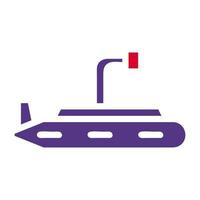 submarino icono sólido rojo púrpura estilo militar ilustración vector Ejército elemento y símbolo Perfecto.