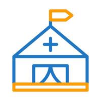 tienda icono duocolor azul naranja estilo militar ilustración vector Ejército elemento y símbolo Perfecto.