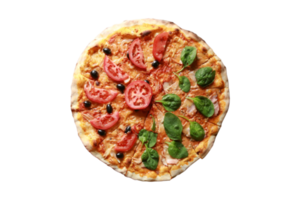 Vegetarian pizza isolated on a transparent background png