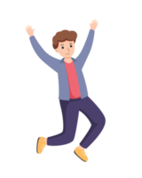 personagem homem feliz dança movimentos isolado png